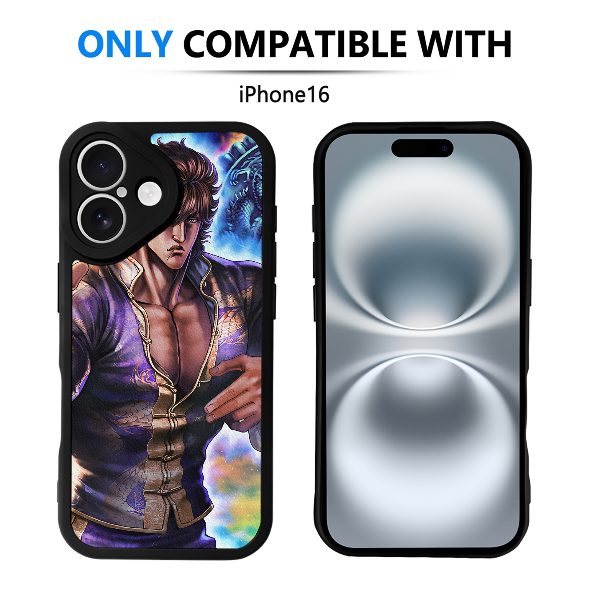 （画像用） 北斗の拳 Fist of the North Star 【iPhone 16シリーズ対応】シリコンスマホケース（レザー調） 材質：シリコン
